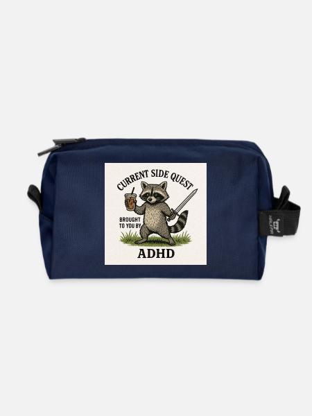 Waschbär-Nebenquest ADHS - Recycelte Kulturtasche - Navy