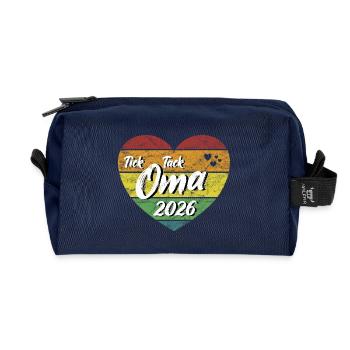 Tick Tack Oma 2026 werdende Uroma Omama 2026 retro - Recycelte Kulturtasche - Navy - Vorne