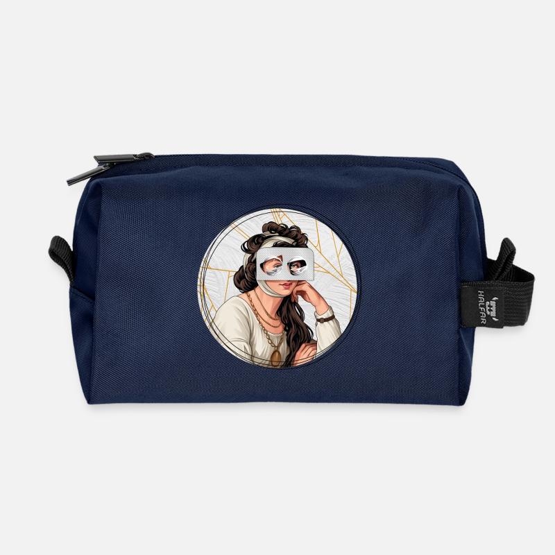 Illustration // Blick durch Medikamente - Recycelte Kulturtasche - Navy