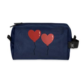 Twin Hearts Ballons - Recycelte Kulturtasche - Navy - Vorne