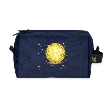 Goldenes Disco-Ball Glanz - Recycelte Kulturtasche - Navy - Vorne