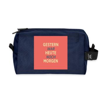 Yesterday was still tomorrow - Recycled Toiletry Zip Bag - navy - Front