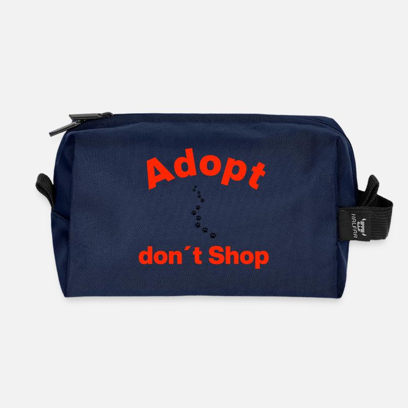 ADOPTIEREN, NICHT KAUFEN, PFOTENWEG! STATEMENT - Recycelte Kulturtasche - Navy