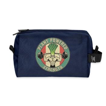 Strong Leek Weightlifting Design Fitness Vegan - Trousse de toilette en tissu recyclé - marine - Devant