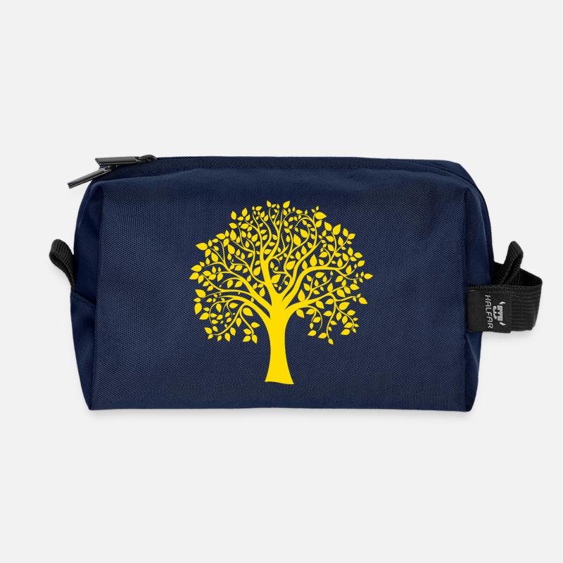 Icon Orange Jumbo Tree Print Silhouette - Recycelte Kulturtasche - Navy