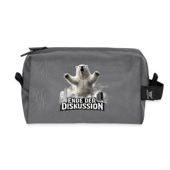 End of discussion Bear - Recycled Toiletry Zip Bag - anthracite - Front