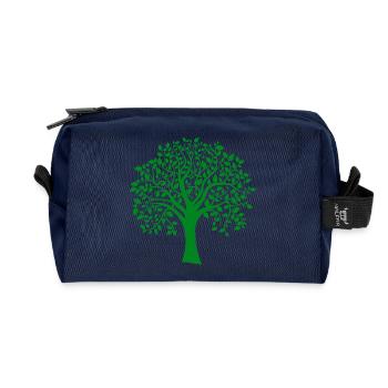 Base Green Jumbo Tree Print Silhouette - Recycled Toiletry Zip Bag - navy - Front