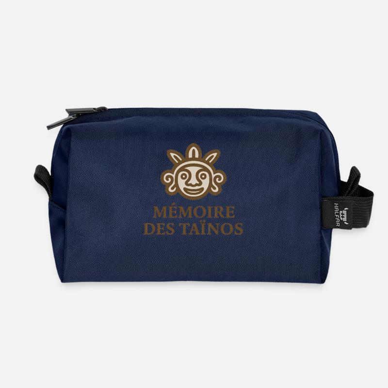 Retro Taino Sun - Recycelte Kulturtasche - Navy