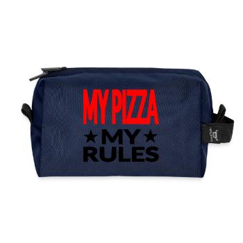 Pizza - Recycled Toiletry Zip Bag - navy - Front