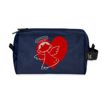 Schutzengel Herz - Recycelte Kulturtasche - Navy - Vorne