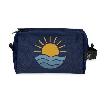 Goldene Sonnenaufgangswellen - Recycelte Kulturtasche - Navy - Vorne