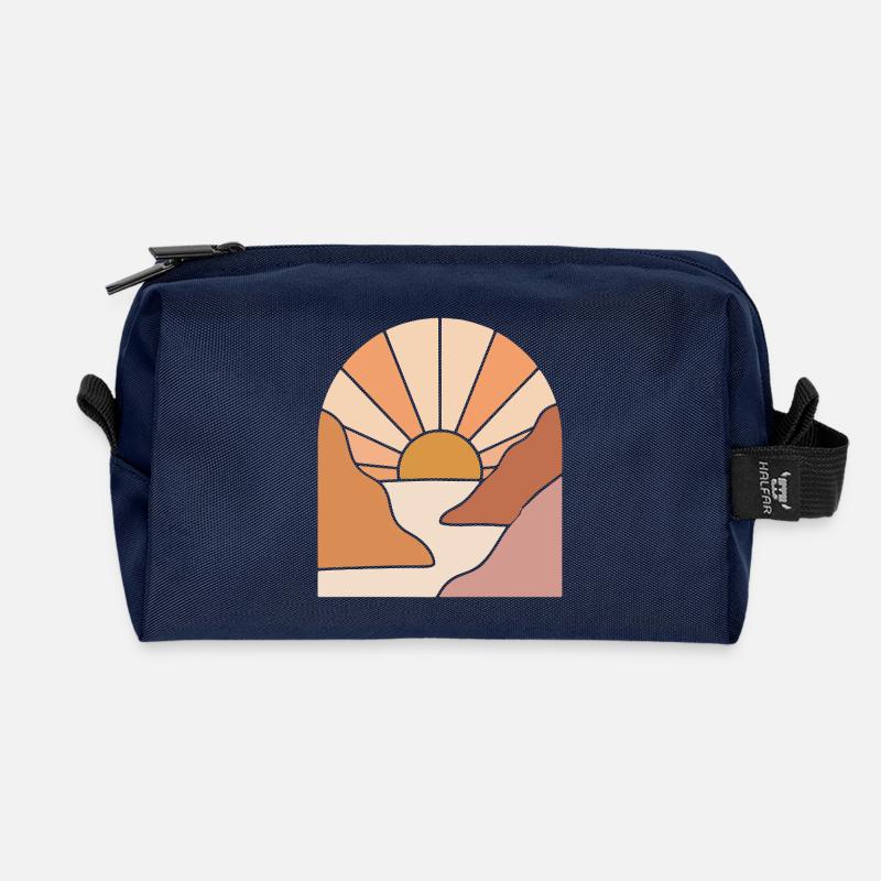 Sentier du canyon éclairé par le soleil - Trousse de toilette en tissu recyclé - marine