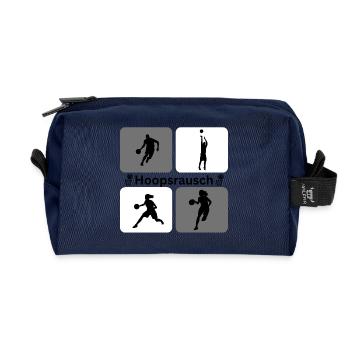 Basketball Silhouettes Dynamics - Recycled Toiletry Zip Bag - navy - Front
