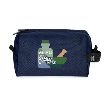 Homeopathy Minimal Dose Maximal Wellness - Recycled Toiletry Zip Bag - navy - Front