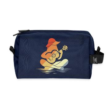 Weibliche Ukulele Grafik - Recycelte Kulturtasche - Navy - Vorne