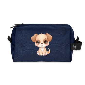 Süßer Welpen Charme - Recycelte Kulturtasche - Navy - Vorne