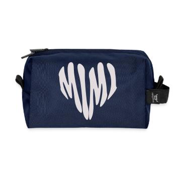 Mimi - Small Heart (Custom Color) - Recycled Toiletry Zip Bag - navy - Front