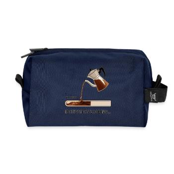 Motivation invites with coffee - Recycled Toiletry Zip Bag - navy - Front