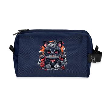 Robo Panda im Schlachtfeld - Recycled Toiletry Zip Bag - navy - Front
