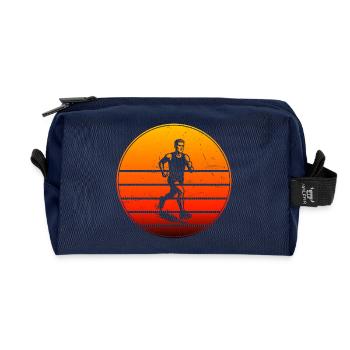 Iconisches Running Motiv - Recycelte Kulturtasche - Navy - Vorne