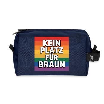 Kein Platz für Braun - Antifa Tee - Recycelte Kulturtasche - Navy - Vorne