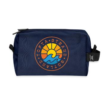 Tofta Strand Gotland, Sonne und Wellen - Recycelte Kulturtasche - Navy - Vorne