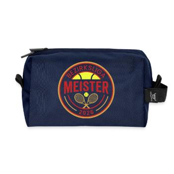 Tennis Champion 2026, District League Champion Gift - Recycled Toiletry Zip Bag - navy - Front