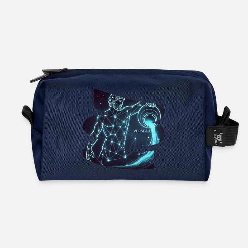 Wassermann-T-Shirt – Sternzeichen des Sternbildes - Recycelte Kulturtasche - Navy