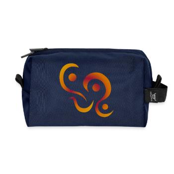 yoga_design_3 - Recycled Toiletry Zip Bag - navy - Front