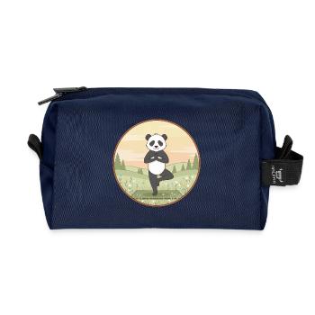 Yoga-Panda-Bär macht Baumposen-Kunst - Recycelte Kulturtasche - Navy - Vorne
