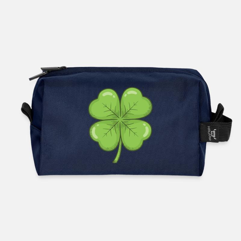 Vierblatt-Kleeblatt-Zauber - Recycelte Kulturtasche - Navy