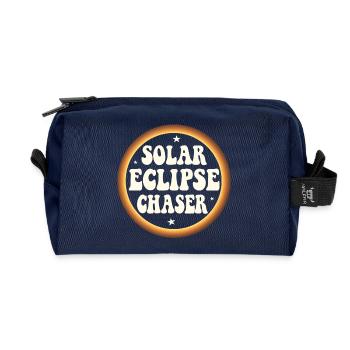 Solar eclipse chaser - Recycled Toiletry Zip Bag - navy - Front