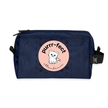 Soft Purr Design - Recycled Toiletry Zip Bag - navy - Front