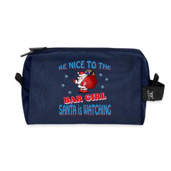 SANTA BAR GIRL - Recycelte Kulturtasche - Navy - Vorne