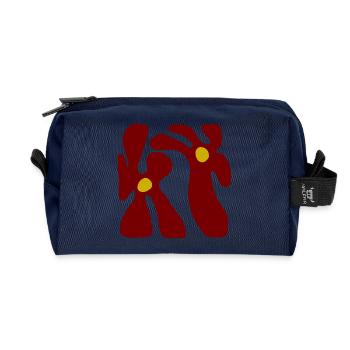 Rote Blumen Minimalistisches transparentes Design - Recycelte Kulturtasche - Navy - Vorne