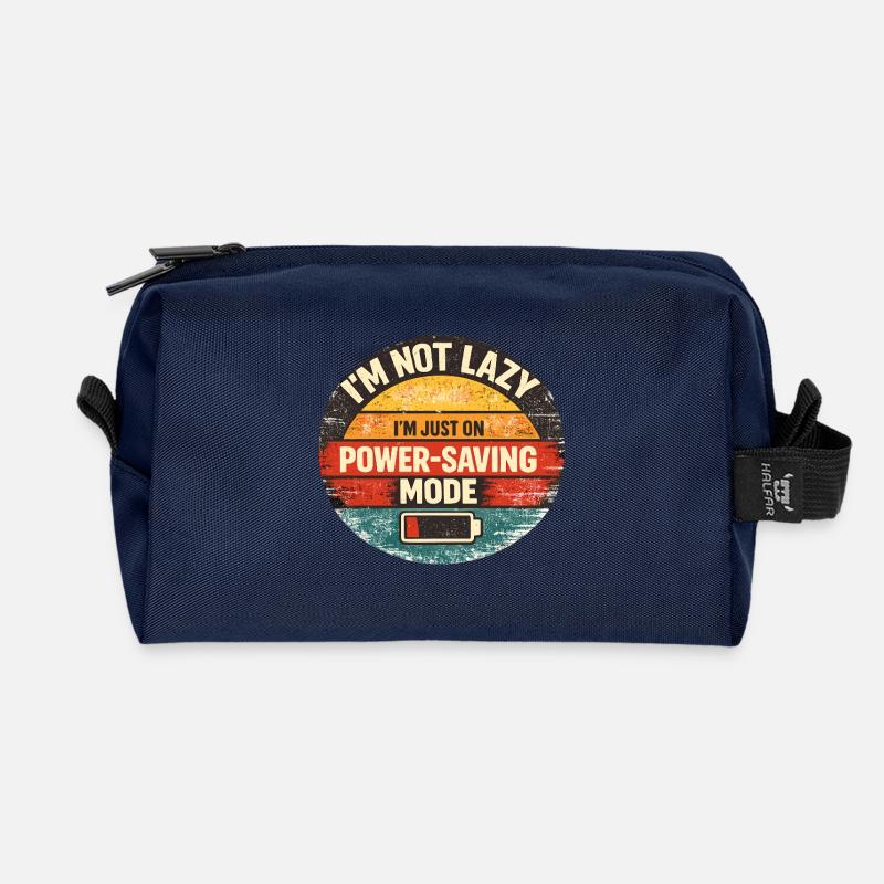 Power-Saving Mode Spruch - Recycelte Kulturtasche - Navy