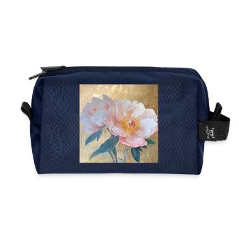 Goden Elegante Rosa Pfingstrose Blumen - Recycelte Kulturtasche - Navy - Vorne