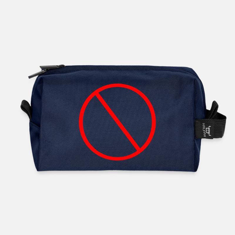 Panneau d’interdiction Panneau d’avertissement d’interdiction - Trousse de toilette en tissu recyclé - marine