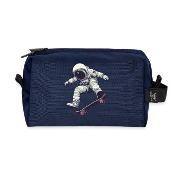Schlittschuhlaufen im Weltraum - Recycelte Kulturtasche - Navy - Vorne