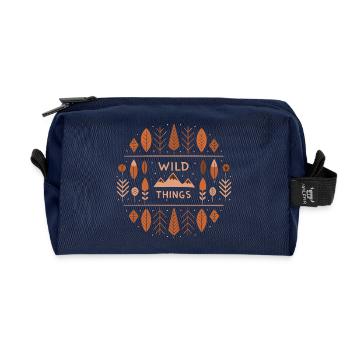 Naturmuster des Wildwaldes - Recycelte Kulturtasche - Navy - Vorne