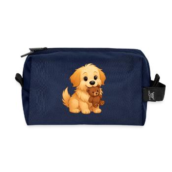 Fluffy findet verlorenes Spielzeug - Recycelte Kulturtasche - Navy - Vorne