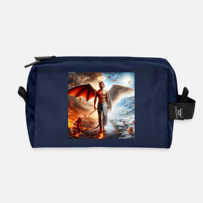 Himmlische und Infernale Dualität - Recycelte Kulturtasche - Navy