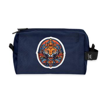 Tigre Mandala Coloré - Trousse de toilette en tissu recyclé - marine - Devant