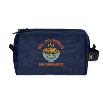 Will Cook Noodles For Compliments – Nudel Liebhabe - Recycled Toiletry Zip Bag - navy - Front
