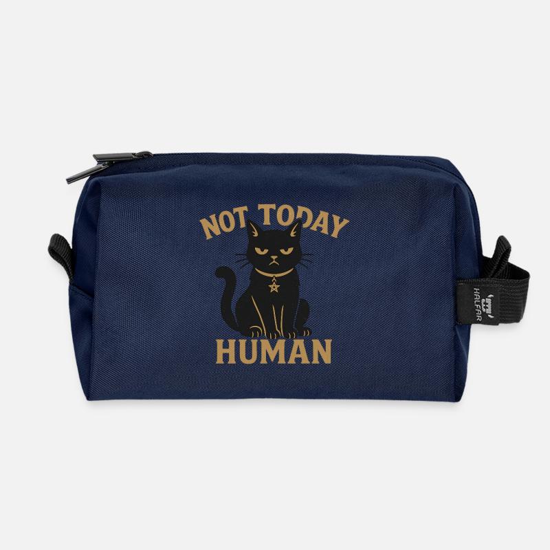 Not Today Human Schwarze Katze Sarkasmus - Recycelte Kulturtasche - Navy