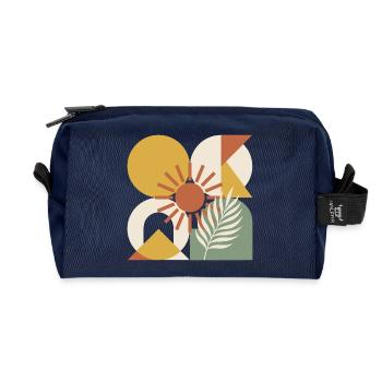 Boho-abstrakter geometrischer botanischer Sonnenstrahl - Recycelte Kulturtasche - Navy - Vorne