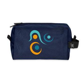 Yoga design_10 - Recycled Toiletry Zip Bag - navy - Front