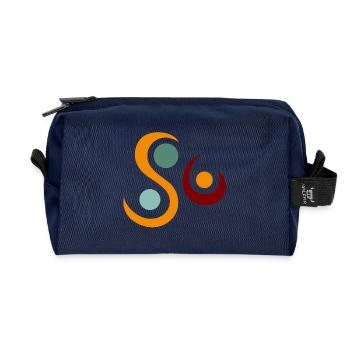 Yoga design_5 - Recycled Toiletry Zip Bag - navy - Front