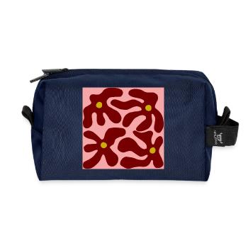Rote Blumen Organisches Design -V3 - Recycelte Kulturtasche - Navy - Vorne