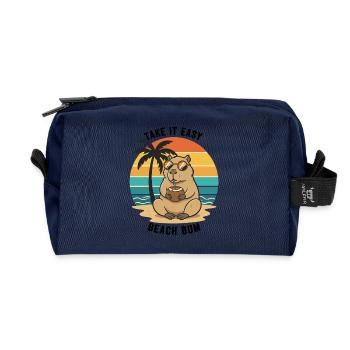 Capybara Beach Bum Take It Easy - Recycled Toiletry Zip Bag - navy - Front